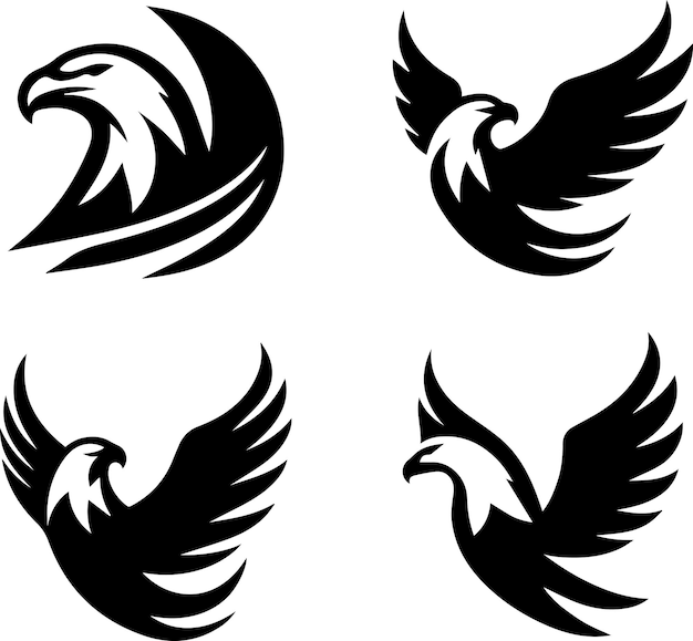 silueta vectorial del concepto del logotipo del águila 5