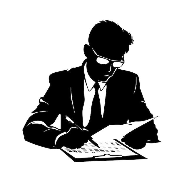 silueta vectorial de un contador