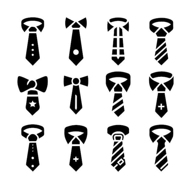 La silueta vectorial establece el logotipo del icono de la corbata