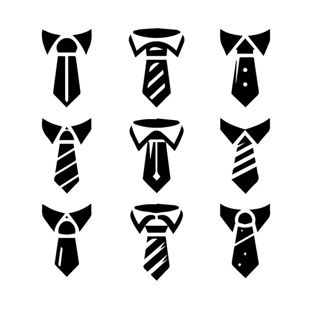 La silueta vectorial establece el logotipo del icono de la corbata