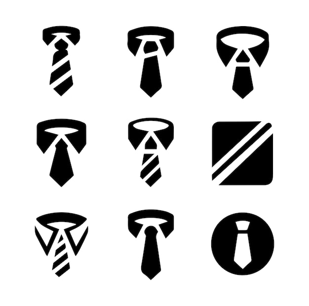 La silueta vectorial establece el logotipo del icono de la corbata