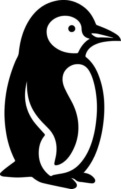 silueta vectorial de estilo plano de pingüino 10