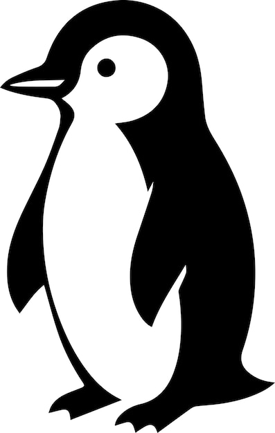 silueta vectorial de estilo plano de pingüino 13