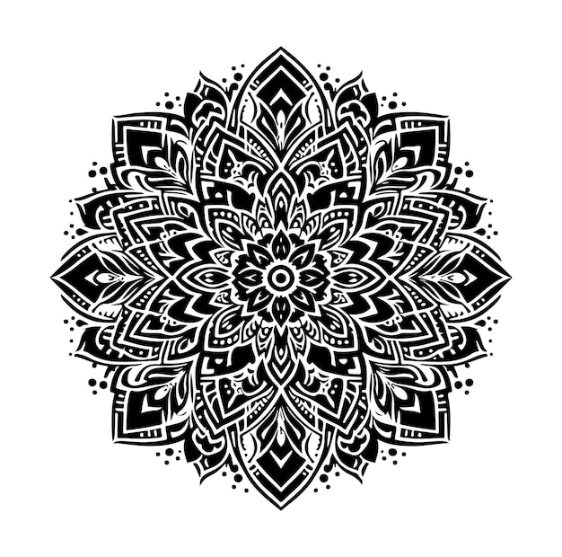 La silueta vectorial del estilo de la rosa de la flor de Mandala