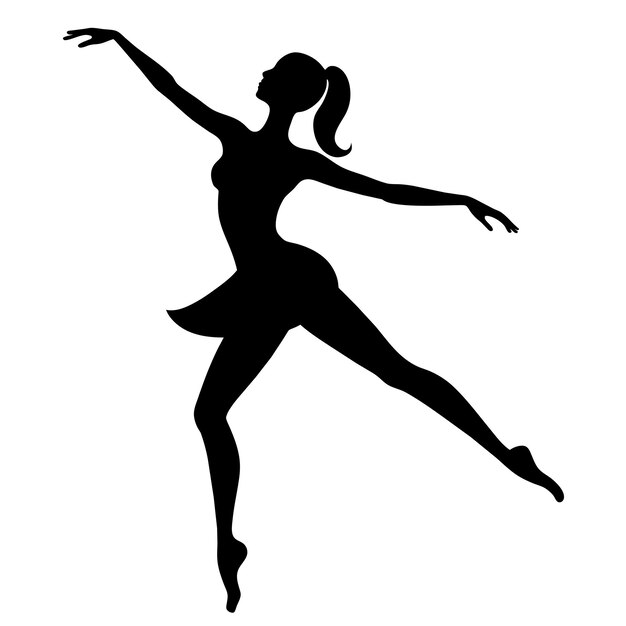 silueta vectorial de una figura femenina de hip-hop bailando sobre un fondo blanco 24
