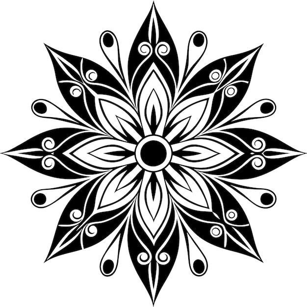 Silueta vectorial floral