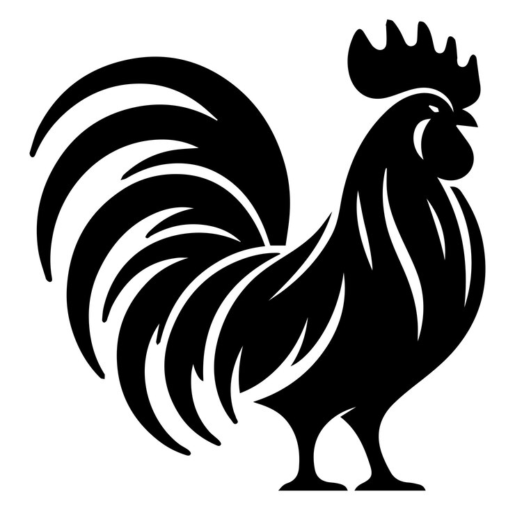 Vector silueta vectorial del gallo