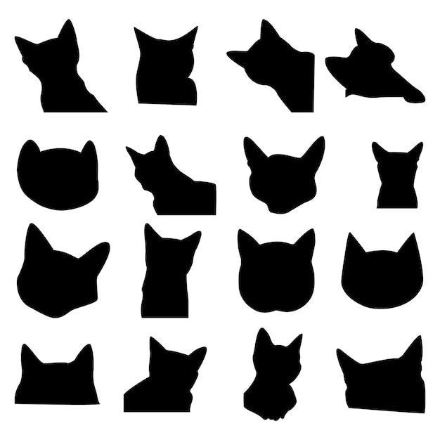 silueta vectorial de gato silueta animal silueta vectorial negra silueta de gato