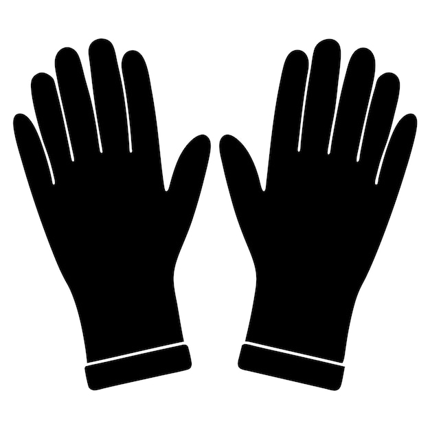 silueta vectorial de guantes sencillos