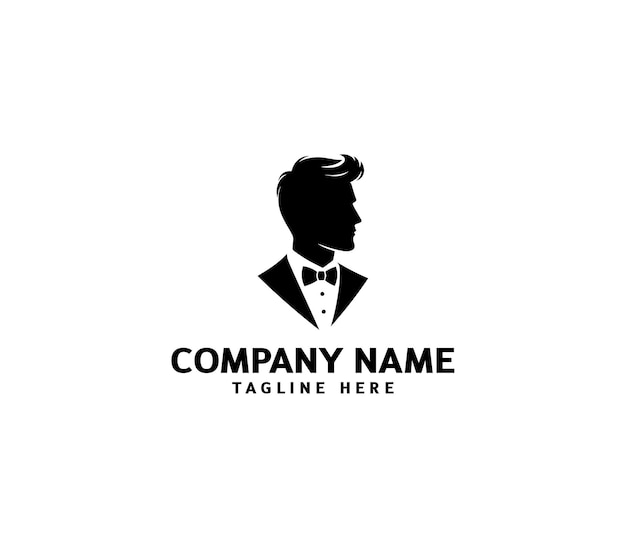 Silueta vectorial hombre corte de pelo logotipo barbería logotipo hombre peinado logotipo plantilla estilo de moda hombres