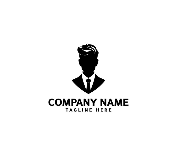 Silueta vectorial hombre corte de pelo logotipo barbería logotipo hombre peinado logotipo plantilla estilo de moda hombres