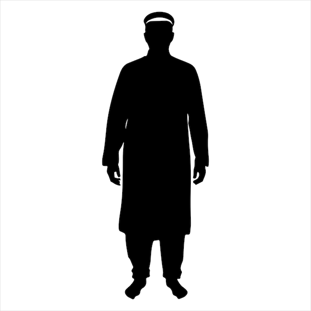 Silueta vectorial de un hombre musulmán árabe
