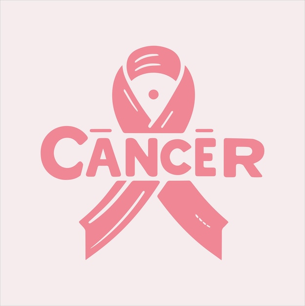 La silueta vectorial del icono de la cinta rosa del cáncer en un fondo blanco