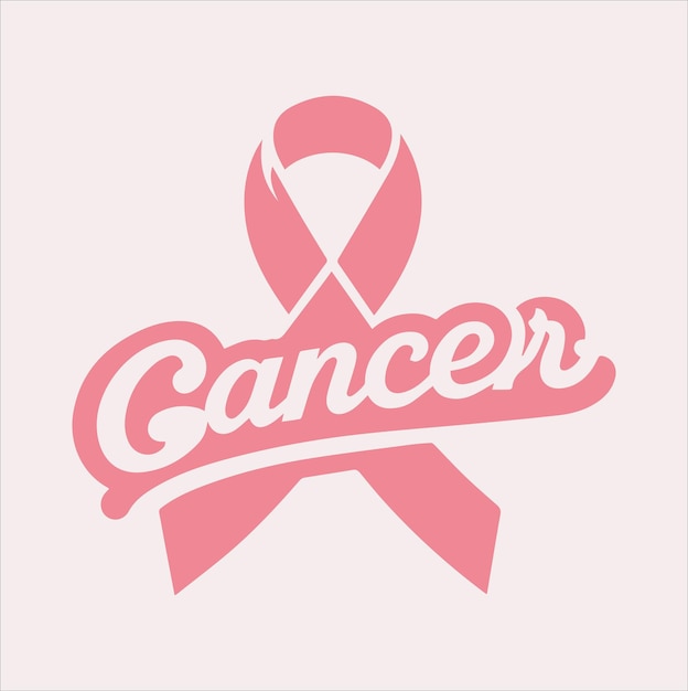 La silueta vectorial del icono de la cinta rosa del cáncer en un fondo blanco