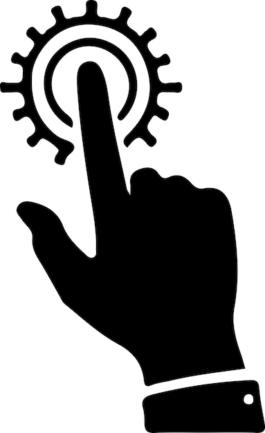 Silueta vectorial del ícono de dirección de la mano 6