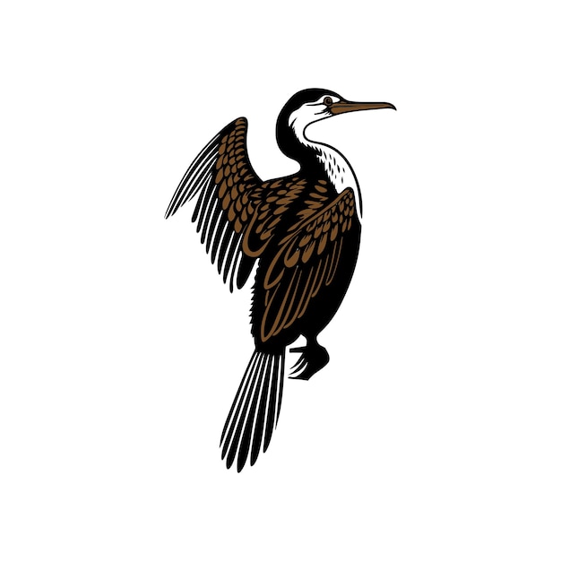 Una silueta vectorial del icono de un pájaro