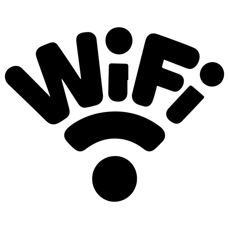 Vector silueta vectorial de un icono de wi-fi en un fondo blanco