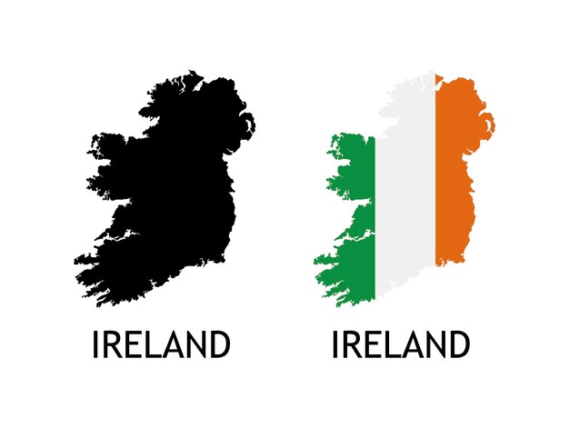 Silueta vectorial de Irlanda en color blanco