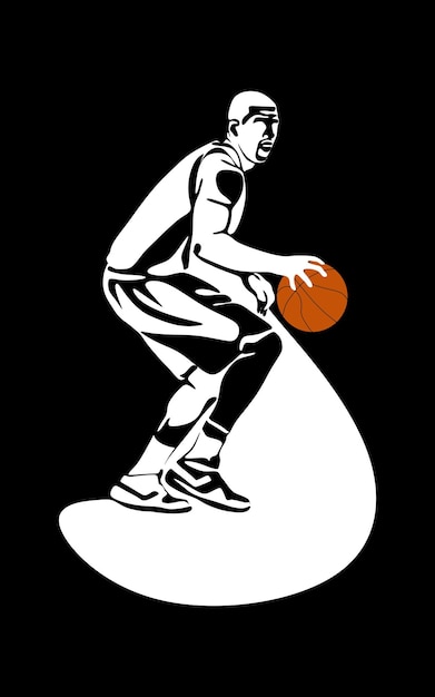 Vector silueta vectorial del jugador de baloncesto spotsman vector