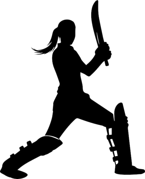 Vector silueta vectorial del jugador de cricket 15
