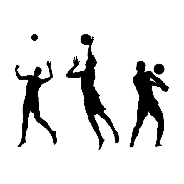 Vector silueta vectorial de un jugador de voleibol