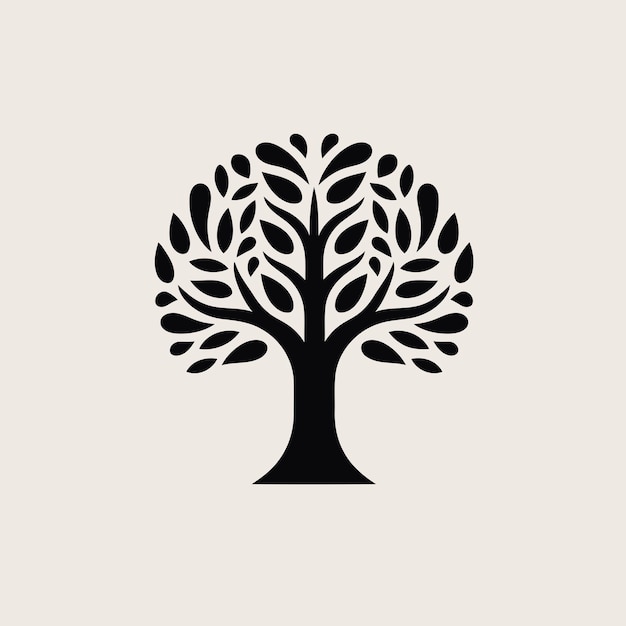 Silueta vectorial libre símbolo del árbol icono del logotipo imagen favicon
