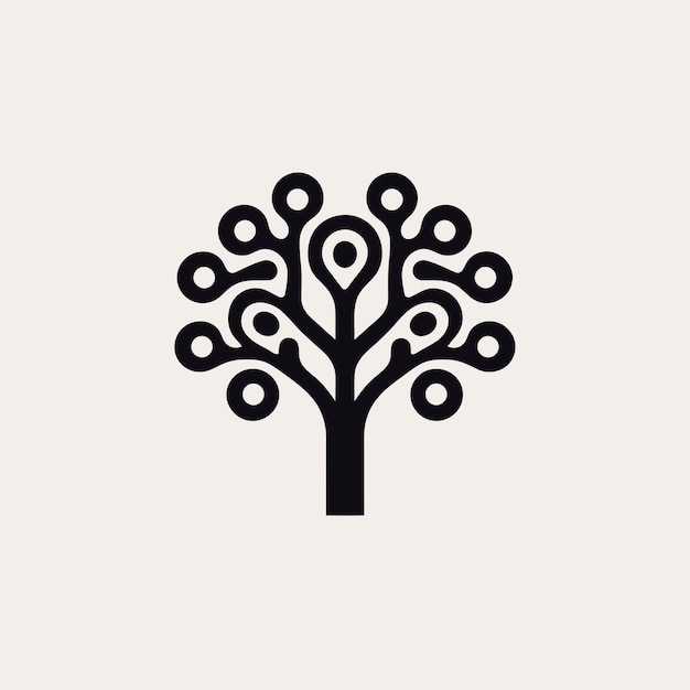 Silueta vectorial libre símbolo del árbol icono del logotipo imagen favicon