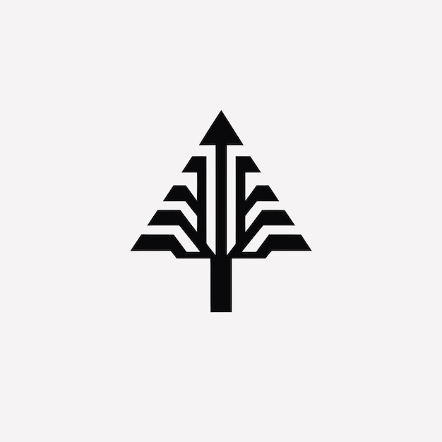 Silueta vectorial libre símbolo del árbol icono del logotipo imagen favicon