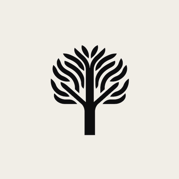 Silueta vectorial libre símbolo del árbol icono del logotipo imagen favicon