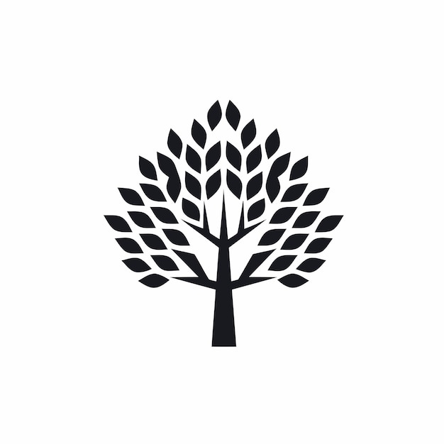 Silueta vectorial libre símbolo del árbol icono del logotipo imagen favicon