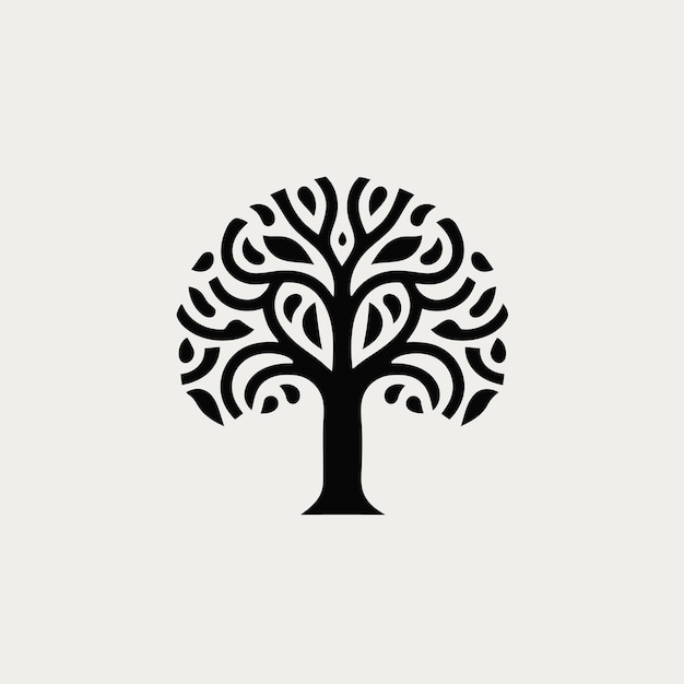 Silueta vectorial libre símbolo del árbol icono del logotipo imagen favicon