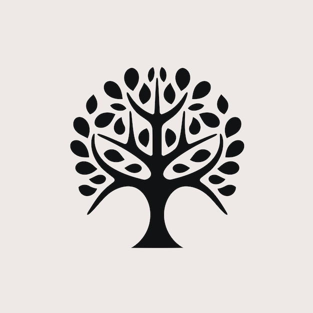 Silueta vectorial libre símbolo del árbol icono del logotipo imagen favicon