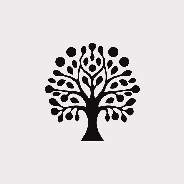 Silueta vectorial libre símbolo del árbol icono del logotipo imagen favicon