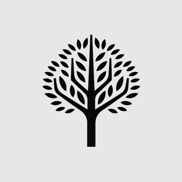 Silueta vectorial libre símbolo del árbol icono del logotipo imagen favicon