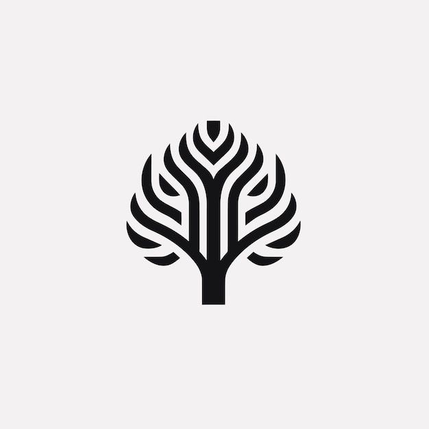 Silueta vectorial libre símbolo del árbol icono del logotipo imagen favicon