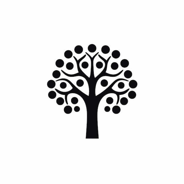 Silueta vectorial libre símbolo del árbol icono del logotipo imagen favicon