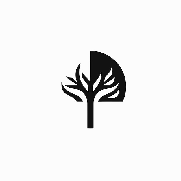 Silueta vectorial libre símbolo del árbol icono del logotipo imagen favicon