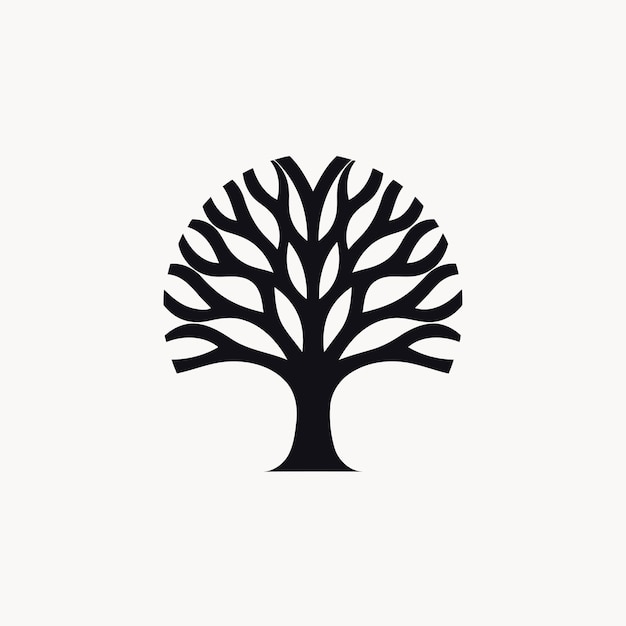 Silueta vectorial libre símbolo del árbol icono del logotipo imagen favicon