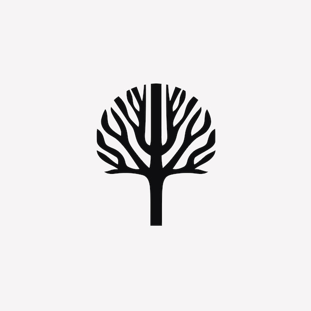 Silueta vectorial libre símbolo del árbol icono del logotipo imagen favicon