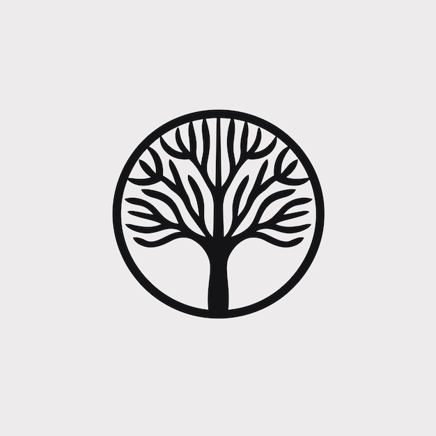 Silueta vectorial libre símbolo del árbol icono del logotipo imagen favicon
