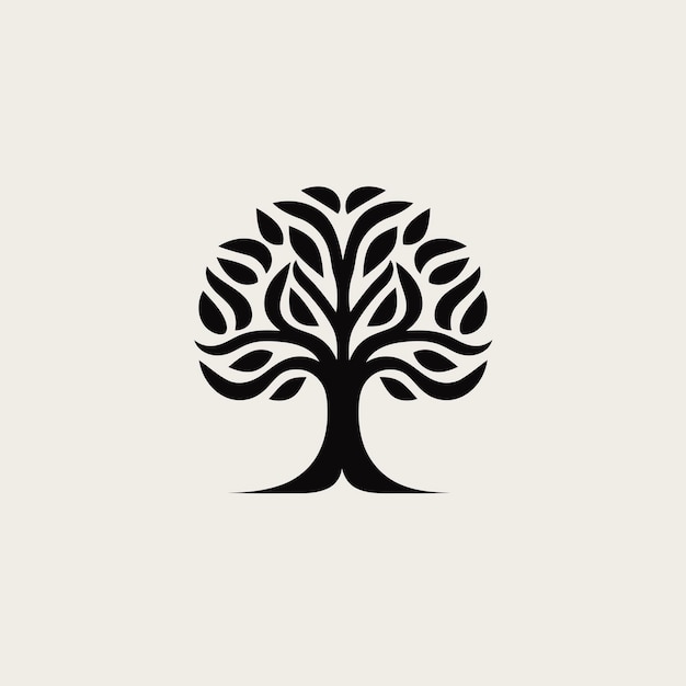 Silueta vectorial libre símbolo del árbol icono del logotipo imagen favicon
