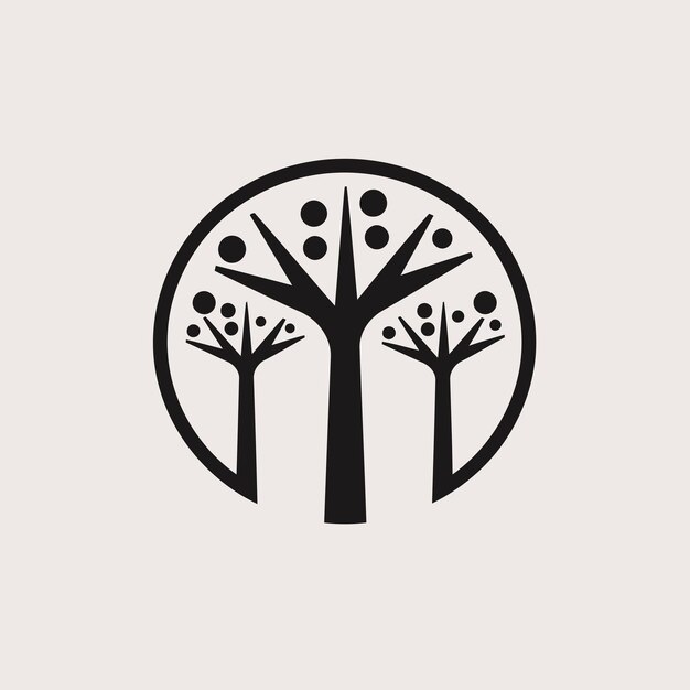 Silueta vectorial libre símbolo del árbol icono del logotipo imagen favicon