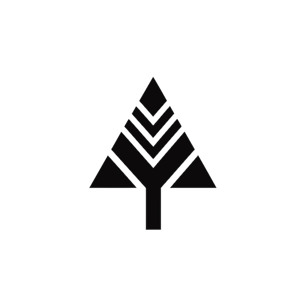 Silueta vectorial libre símbolo del árbol icono del logotipo imagen favicon