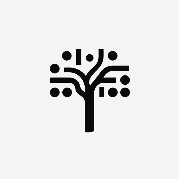 Silueta vectorial libre símbolo del árbol icono del logotipo imagen favicon
