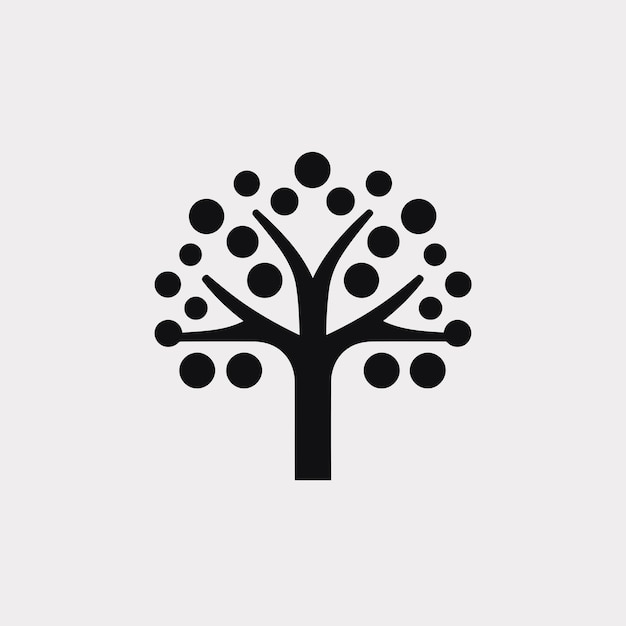 Silueta vectorial libre símbolo del árbol icono del logotipo imagen favicon