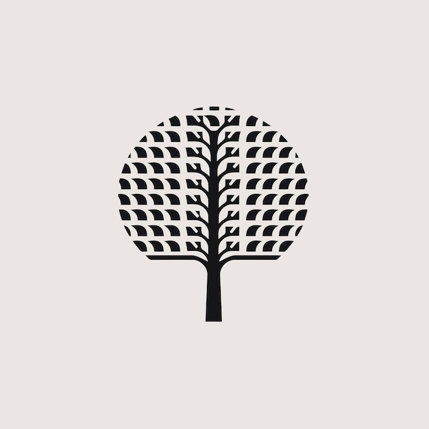 Silueta vectorial libre símbolo del árbol icono del logotipo imagen favicon