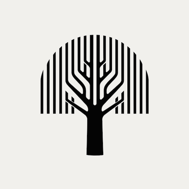 Silueta vectorial libre símbolo del árbol icono del logotipo imagen favicon