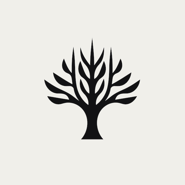 Silueta vectorial libre símbolo del árbol icono del logotipo imagen favicon