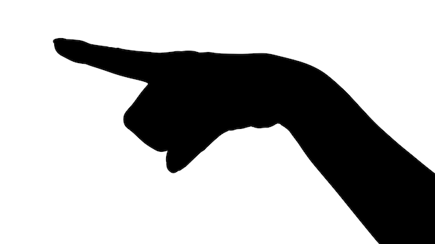 Silueta vectorial de una mano sobre un fondo blanco mano palma silueta de mano mano plana negra