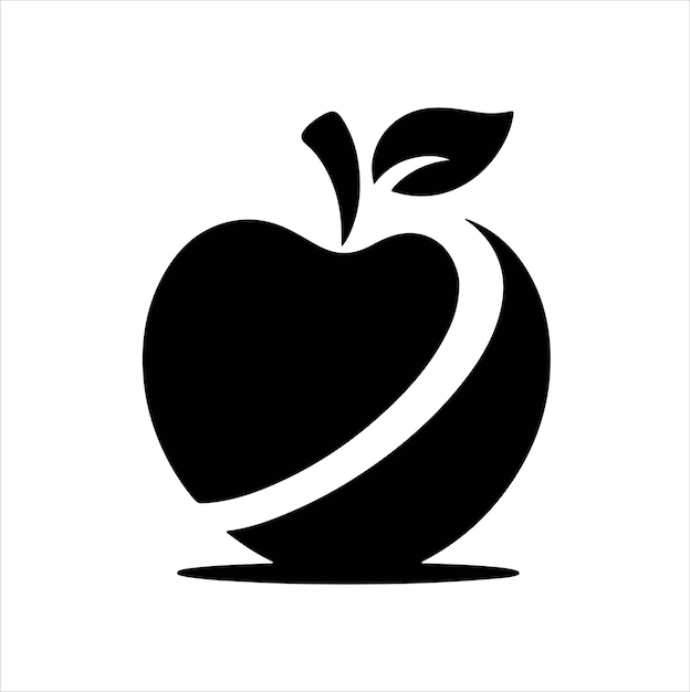 silueta vectorial de manzana con un fondo
